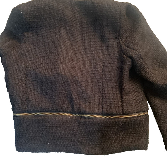 CMNC WOMAN BLACK OPEN FRONT SWEATER JACKET/BLAZER WITH ZIPPERS SIZE SMALL - Picture 6 of 6